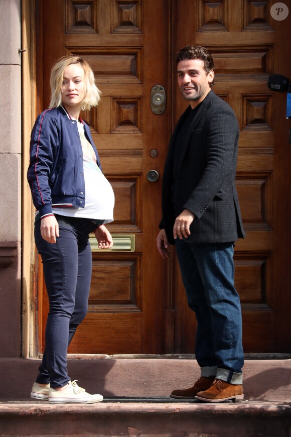 Olivia Wilde et Oscar Isaac sur le tournage du film "Life Itself" à New York le 21 mars 2017.