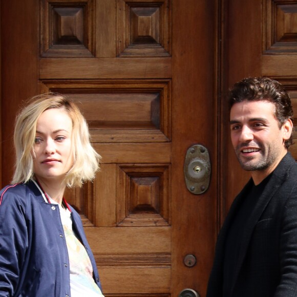 Olivia Wilde et Oscar Isaac sur le tournage du film "Life Itself" à New York le 21 mars 2017.