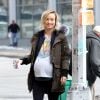 Olivia Wilde, enceinte pour les besoins du tournage du film "Life Itself" à New York le 21 mars 2017.