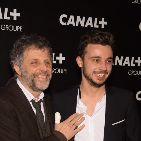 Stéphane Guillon et Tom Villa - Soirée des animateurs du Groupe Canal+ au Manko à Paris. Le 3 février 2016.