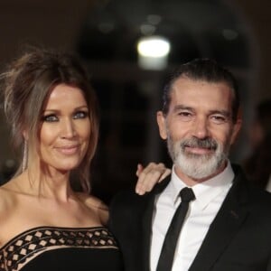 Antonio Banderas et sa compagne Nicole Kimpel à la cérémonie de clôture du 20ème Festival du Film de Malaga en Espagne, le 25 mars 2017