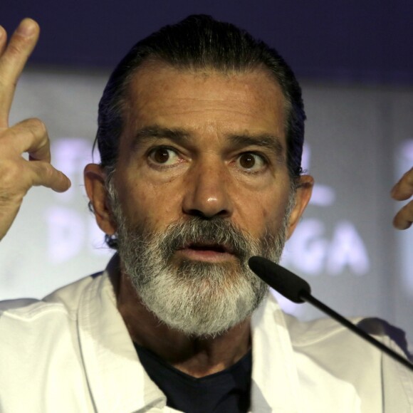Antonio Banderas en conférence de presse au festival du film de Malaga, le 25 mars 2017. © Fotos Lorenzo Carnero via Zuma Press/Bestimage