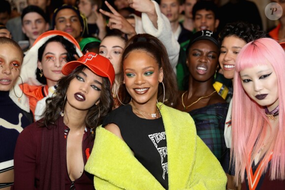Rihanna au défilé Fenty Puma by Rihanna à Paris, le 6 mars 2017.