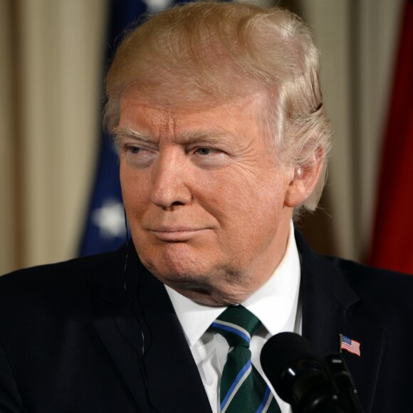 Le président Donald Trump accueille la chancelière allemande Angela Merkel à la Maison Blanche à Washington le 17 mars 2017.