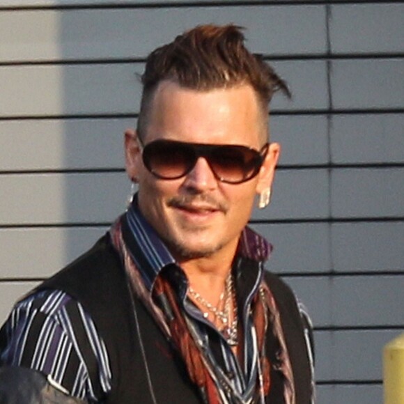 Johnny Depp et Joe Perry arrivent pour leur concert au Casino Sands à Bethlehem en Pennsylvanie, le 1er juillet 2016 