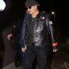 Johnny Depp quitte la soirée d'anniversaire de Lady Gaga au restaurant Gjelina à Los Angeles le 28 mars 2017.