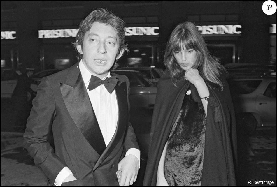 Serge Gainsbourg et Jane Birkin lors d'une soirée à Paris, photo d ...