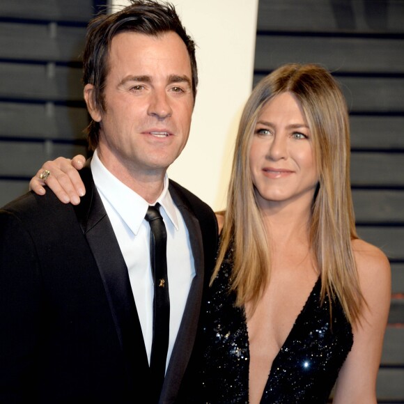 Justin Theroux et sa femme Jennifer Aniston - People à la soirée Vanity Fair en marge de la cérémonie des Oscar 2017 à Los Angeles le 26 février 2017.