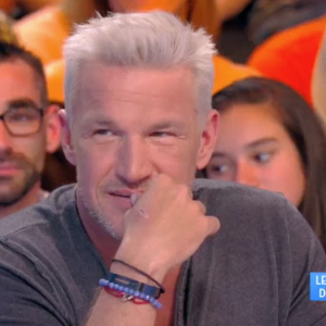 Benjamin Castaldi a tenu des propos crus sur sa collègue Agathe Auproux. Emission "Touche pas à mon poste" sur C8. Le 5 avril 2017.