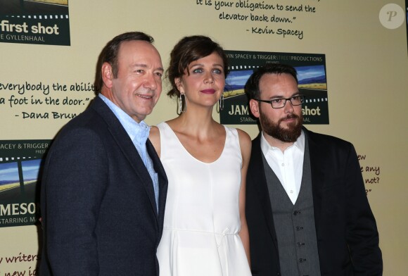 Kevin Spacey, Maggie Gyllenhaal et Dana Brunetti - Célébrités lors de la projection du film "First shot" à Los Angeles le 30 juillet 2016.