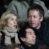 Jean-Luc Lemoine et sa compagne Adeline - People lors du match de football PSG contre Lille au parc des Princes a Paris le 22 décembre 2013.