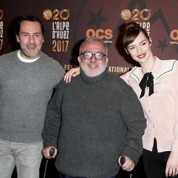 Gille Lellouche, Dominique Farrugia et Louise Bourgoin - 20ème festival de Comédie à l'Alpe d'Huez le 19 janvier 2017. © Dominique Jacovides/Bestimage