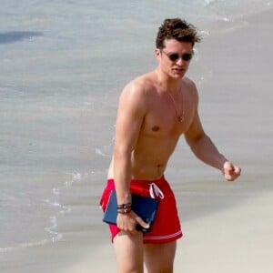 Exclusif - Orlando Bloom en vacances à Saint-Barthélemy, le 23 mars 2017.