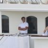 Semi-Exclusif - Orlando Bloom en yacht avec des amis lors de ses vacances à Saint-Barthélemy, le 19 mars 2017.