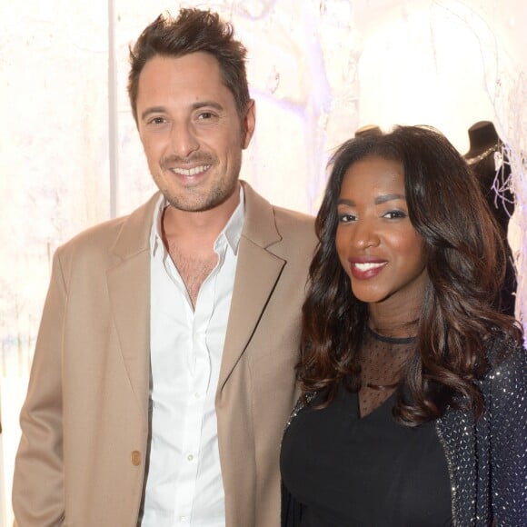 Exclusif - Vincent Cerutti et sa compagne Hapsatou Sy lors de la présentation de la collection limitée des marques 1.2.3 et Swarovski dans la boutique 1.2.3, au 7 avenue des Ternes à Paris, le 25 novembre 2016. © Rachid Bellak/Bestimage