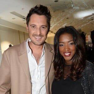 Exclusif - Vincent Cerutti et sa compagne Hapsatou Sy lors de la présentation de la collection limitée des marques 1.2.3 et Swarovski dans la boutique 1.2.3, au 7 avenue des Ternes à Paris, le 25 novembre 2016.© Rachid Bellak/Bestimage