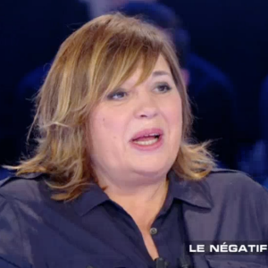 Michèle Bernier sur le plateau de "Salut les Terriens !" sur C8. Le 15 avril 2017.