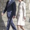 Catherine Kate Middleton, la duchesse de Cambridge et son mari le prince William, duc de Cambridge - La famille royale britannique assiste à la messe de Pâques à la chapelle Saint-Georges de Windsor, le 16 avril 2017