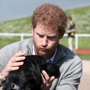 Le prince Harry avec l'équipe du Royaume-Uni pour "Invictus Games Toronto 2017 "au Village de formation sportive de l'Université de Bath, Royaume-Uni, le 7 avril 2017.