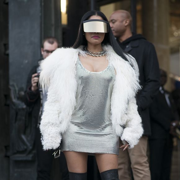 Nicki Minaj - D"filé de mode automne-hiver 2017/2018 "Rick Owens" à Paris. Le 2 mars 2017.