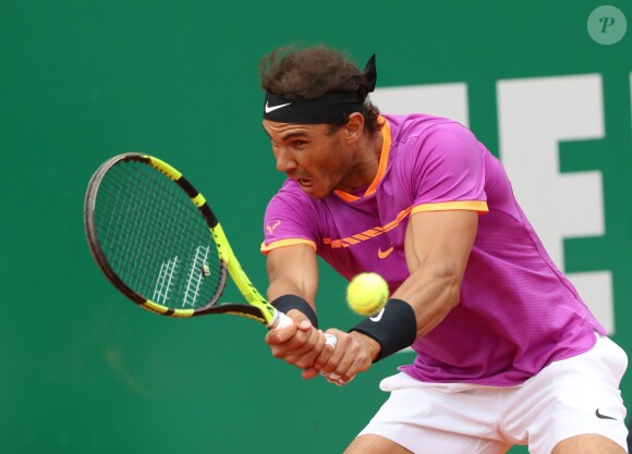 Rafael Nadal - Finale du Monte Carlo Rolex Masters 2017 sur le court Rainier III du Monte Carlo Country Club à Roquebrune Cap Martin le 23 avril 2017. Nadal a remporté le match en 2 sets, 6/1 - 6/3. Il remporte ici ce tournoi pour la dixième fois. © Jean-Charles Vinaj/Pool Monaco/Bestimage