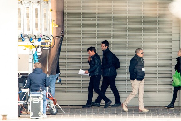 Tom Cruise sur le tournage d'une scène de Mission Impossible 6 quai Austerlitz à Paris, France, le 23 avril 2017.