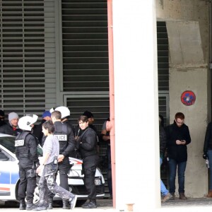 Tom Cruise sur le tournage d'une scène de Mission Impossible 6 quai Austerlitz à Paris le 23 avril 2017.