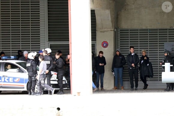 Tom Cruise sur le tournage d'une scène de Mission Impossible 6 quai Austerlitz à Paris le 23 avril 2017.