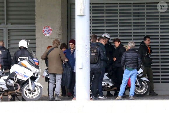 Tom Cruise sur le tournage d'une scène de Mission Impossible 6 quai Austerlitz à Paris le 23 avril 2017.