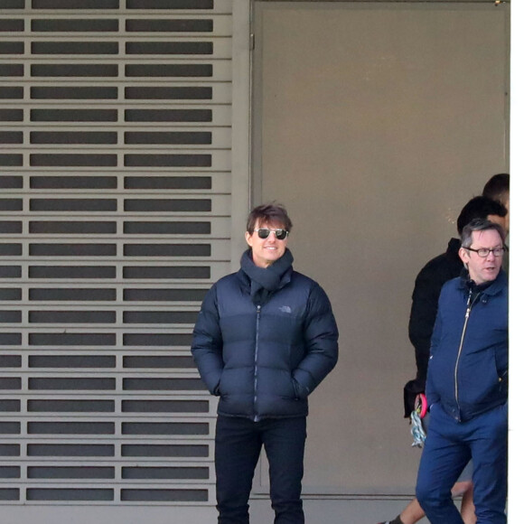 Tom Cruise sur le tournage d'une scène de Mission Impossible 6 quai Austerlitz à Paris le 23 avril 2017.