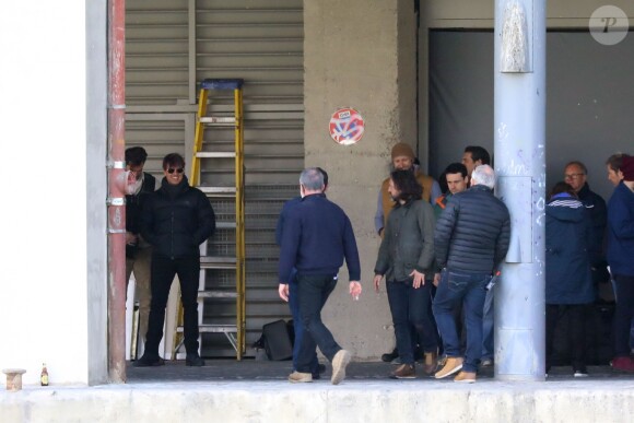 Tom Cruise sur le tournage d'une scène de Mission Impossible 6 quai Austerlitz à Paris le 23 avril 2017.