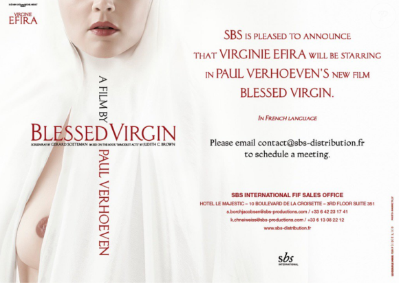 Première affiche pour annoncer le tournage de Sainte Vierge de Paul Verhoeven avec Virginie Efira