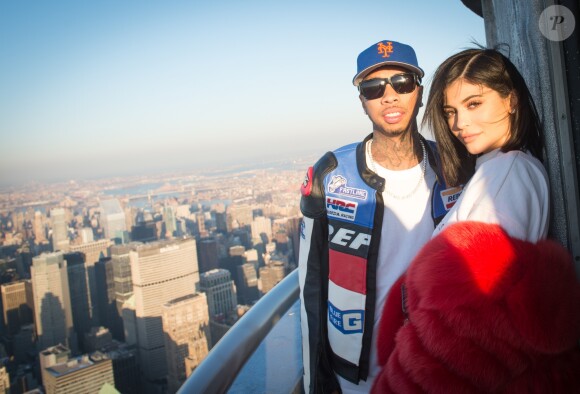 Kylie Jenner et son ex Tyga à l'Empire State Building à New York, le 14 février 2017