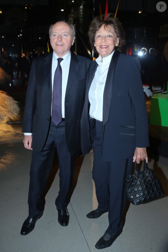 Jacques Toubon et sa femme Lise au Dîner annuel de la Société des Amis du musée national d'art moderne au Centre Pompidou à Paris, avec comme invité d'honneur J.P Goude, le 25 avril 2017. © CVS/Bestimage
