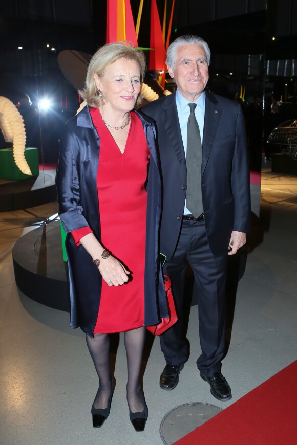 Le baron Ernest-Antoine Seillière et sa femme Antoinette Barbey au Dîner annuel de la Société des Amis du musée national d'art moderne au Centre Pompidou à Paris, avec comme invité d'honneur J.P Goude, le 25 avril 2017. © CVS/Bestimage