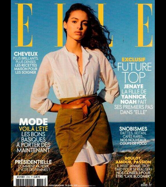 Jenaye Noah en couverture du magazine "ELLE" le 28 avril 2017.