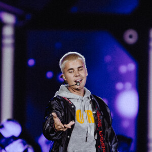 Justin Bieber en concert lors de sa tournée "Purpose Tour" à Sudney, Australie, le 15 mars 2017.