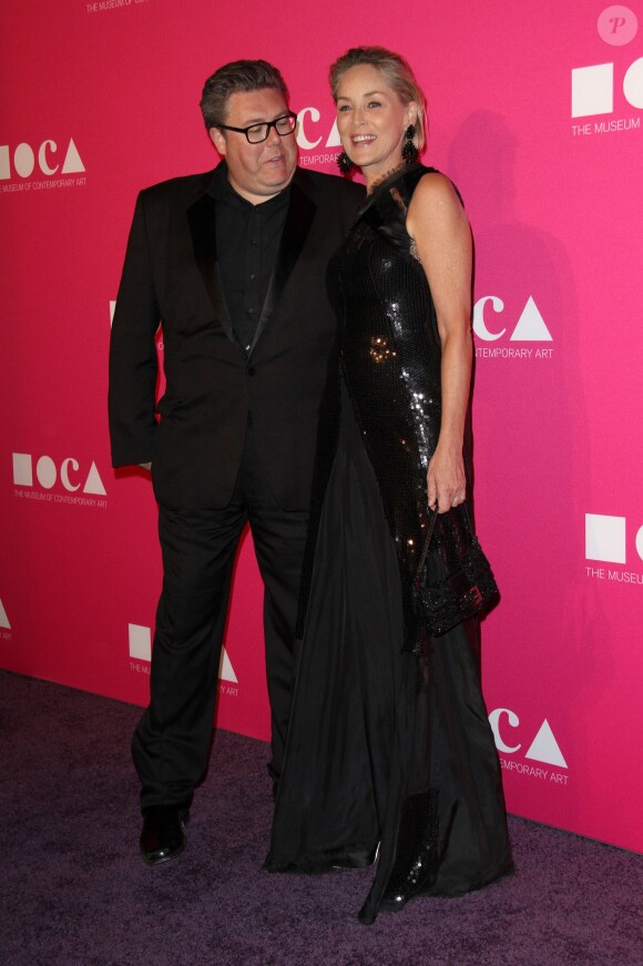Cliff Lofton et Sharon Stone à la soirée MOCA au Geffen Contemporary à Los Angeles, le 29 avril 2017 © AdMedia via Zuma/Bestimage