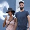 Semi-Exclusif - Benoît Paire et sa compagne Shy'm se promènent dans les rues de Brooklyn à New York, le 23 août 2016.
