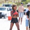 Jasmine Tookes - Shooting pour Victoria's Secret Sport à Miami, le 25 avril 2017. © CPA/Bestimage