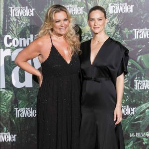 Bar Refaeli, enceinte, et sa mère Tzipi assistent à la première édition des Condé Nast Traveler Awards (cérémonie organisée par l'édition espagnole du magazine CN Traveler) à l'hôtel Ritz. Madrid, le 4 mai 2017.