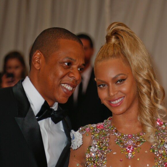 Jay-Z et sa femme Beyonce Knowles à la Soirée Costume Institute Gala 2015 (Met Ball) au Metropolitan Museum, célébrant l'ouverture de Chine: à travers le miroir à New York. Le 4 mai 2015.