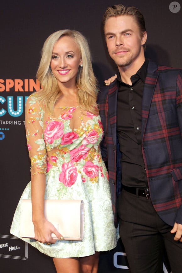 Derek Hough et sa partenaire dans "Dancing with Stars" Nastia Liukin à la soirée "Spring Spectacular Opening Night" à New York, le 26 mars 2015