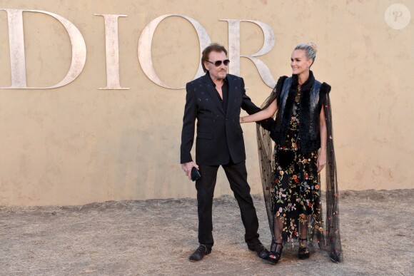 Johnny et Laeticia Hallyday assistent au défilé Christian Dior (collection croisière 2018) à Calabasas. Le 11 mai 2017.