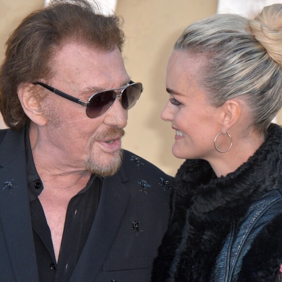 Johnny et Laeticia Hallyday assistent au défilé Christian Dior (collection croisière 2018) à Calabasas. Le 11 mai 2017.