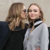 Vanessa Paradis et sa fille Lily-Rose Depp - Arrivées au défilé de mode prêt-à-porter automne-hiver 2017/2018 "Chanel" au Grand Palais à Paris. Le 7 mars 2017 © CVS-Veeren / Bestimage