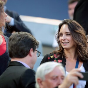 Philippe Etchebest, Kad Merad et sa compagne Julia Vignali assistent au match de football Bordeaux/ Marseille au stade de Bordeaux le 14 Mai 2107. © Patrick Bernard-Quentin Salinier/ Bestimage