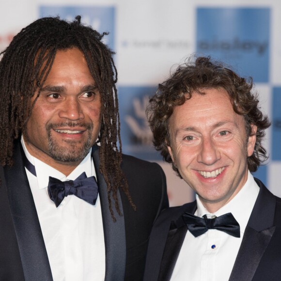 Christian Karembeu et Stephane Bern - Diner de gala annuel de charite MONAA (Monaco Against Autism) au Sporting Club de Monaco. Le 15 Novembre 2013.