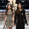 Sonia Ben Ammar et sa mère Beata Ben Ammar lors du défilé de mode prêt-à-porter automne-hiver 2017/2018 "Dolce & Gabbana" à Milan, le 26 février 2017.