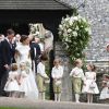 Kate Middleton pendant le mariage de Pippa Middleton et de James Matthews à l'église St Mark à Englefield le 20 mai 2017